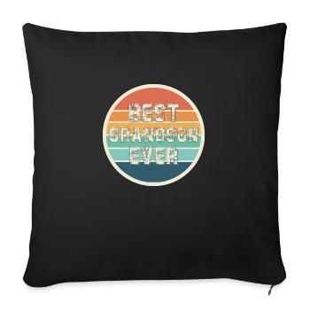 Best Grandson Ever - Throw Pillow Cover 17.5” x 17.5” - black - Front