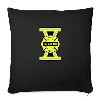 Paramedic Fire Department - Throw Pillow Cover 17.5” x 17.5” - black - Front