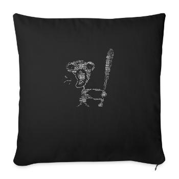 Funny toddler tantrum image, for parents - Throw Pillow Cover 17.5” x 17.5” - black - Front