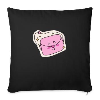 Cute pink handbag design - Throw Pillow Cover 17.5” x 17.5” - black - Front