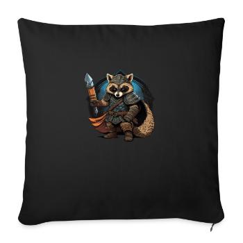 f raccoon - Throw Pillow Cover 17.5” x 17.5” - black - Front