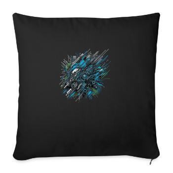 Neural Network Velocity - Throw Pillow Cover 17.5” x 17.5” - black - Front