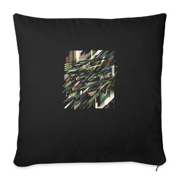 Camouflage Burst - Throw Pillow Cover 17.5” x 17.5” - black - Front