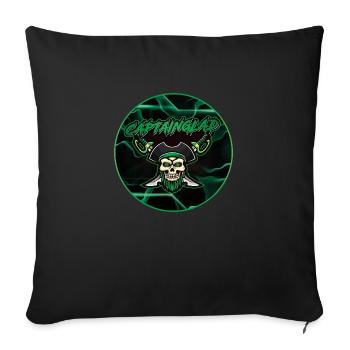 CaptainGlad Icon - Throw Pillow Cover 17.5” x 17.5” - black - Front