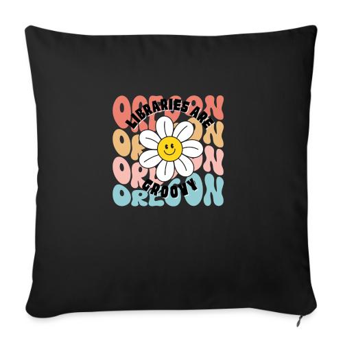 OLA Sticker 2 - Libraries are Groovy - Throw Pillow Cover 17.5” x 17.5”