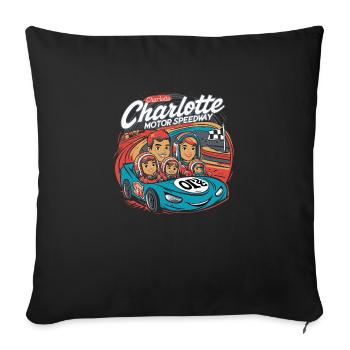 The Charlotte Fair 2024 - Throw Pillow Cover 17.5” x 17.5” - black - Front