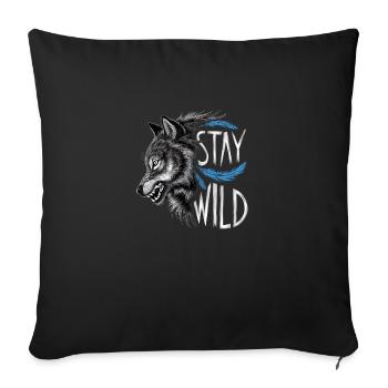 An enchanting black and white line illustration - Throw Pillow Cover 17.5” x 17.5” - black - Front