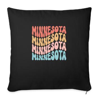 minnesota - Throw Pillow Cover 17.5” x 17.5” - black - Front