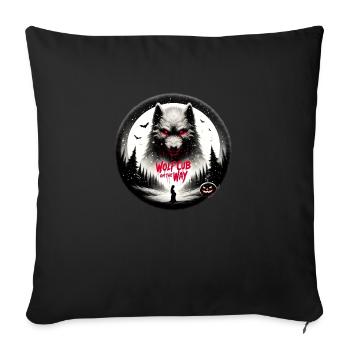 Spooky Halloween Baby Announcement - Throw Pillow Cover 17.5” x 17.5” - black - Front