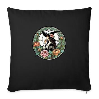 Earth Witch - Throw Pillow Cover 17.5” x 17.5” - black - Front