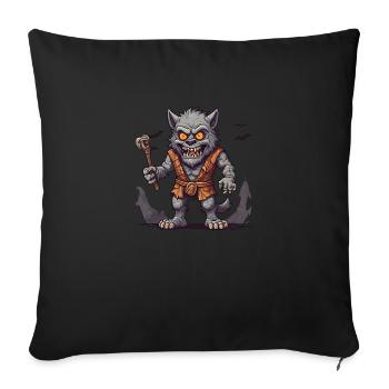 Halloween Werewolf - Throw Pillow Cover 17.5” x 17.5” - black - Front