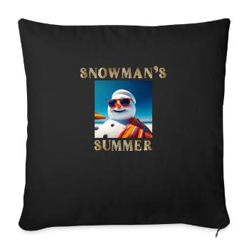 Snowman Summer - Throw Pillow Cover 17.5” x 17.5” - black - Front