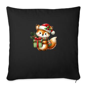 Merry Christmas, Christmas Vintage - Throw Pillow Cover 17.5” x 17.5” - black - Front