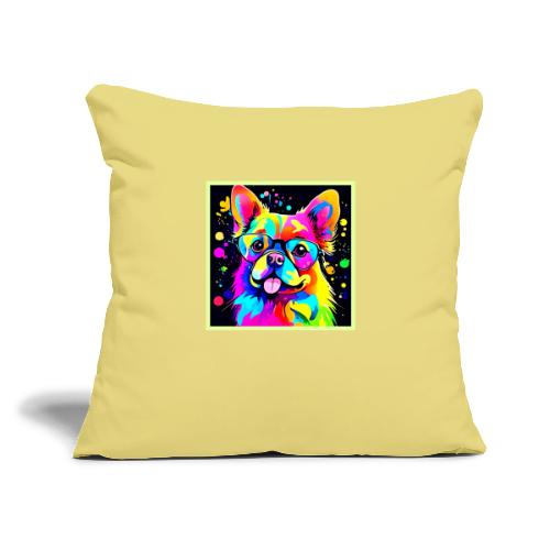 Vivid Canine Vibes Design - Throw Pillow Cover 17.5” x 17.5”