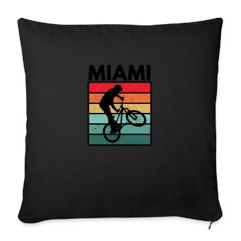 Miami - Throw Pillow Cover 17.5” x 17.5” - black - Front