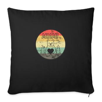 Miami - Throw Pillow Cover 17.5” x 17.5” - black - Front
