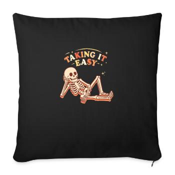 Taking it easy - Throw Pillow Cover 17.5” x 17.5” - black - Front