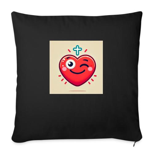 DALLE 2025 09 13 15 56 10 A winking heart sh - Throw Pillow Cover 17.5” x 17.5”
