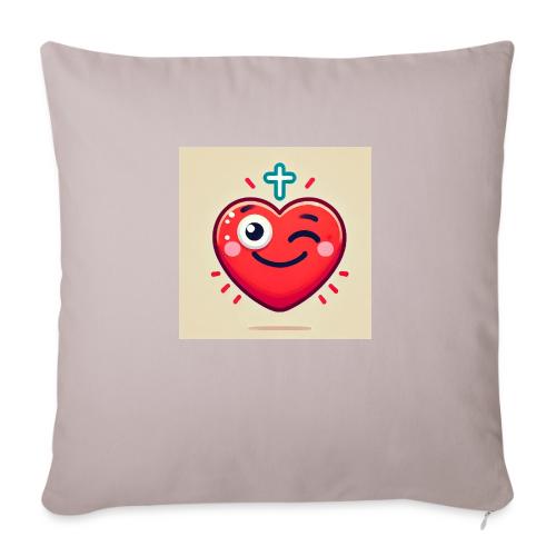 DALLE 2025 09 13 15 56 10 A winking heart sh - Throw Pillow Cover 17.5” x 17.5”