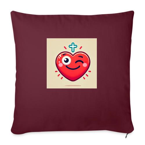 DALLE 2025 09 13 15 56 10 A winking heart sh - Throw Pillow Cover 17.5” x 17.5”