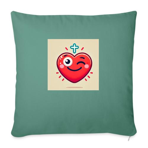 DALLE 2025 09 13 15 56 10 A winking heart sh - Throw Pillow Cover 17.5” x 17.5”