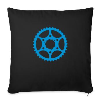 bike gear - Throw Pillow Cover 17.5” x 17.5” - black - Front