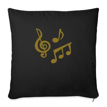music_notes1 - Throw Pillow Cover 17.5” x 17.5” - black - Front