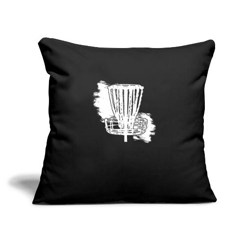 Disc Golf Basket White Print - Throw Pillow Cover 17.5” x 17.5”