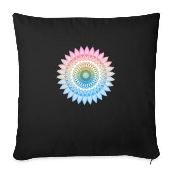 Mandala Multicolour - Throw Pillow Cover 17.5” x 17.5” - black - Front