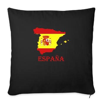 España - Throw Pillow Cover 17.5” x 17.5” - black - Front