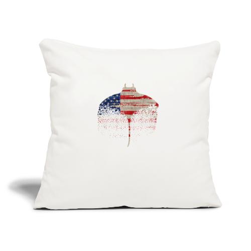 South Carolina Independence Stingray, Dark - Throw Pillow Cover 17.5” x 17.5”