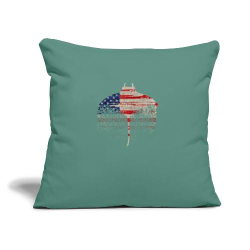 South Carolina Independence Stingray, Dark - Throw Pillow Cover 17.5” x 17.5”