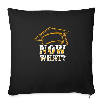 Graduation - Throw Pillow Cover 17.5” x 17.5” - black - Front