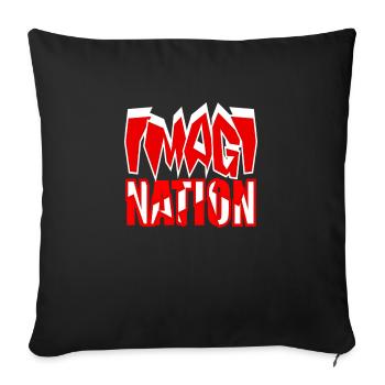 Imagination T ShirtIMAGINATION is the beginning - Throw Pillow Cover 17.5” x 17.5” - black - Front