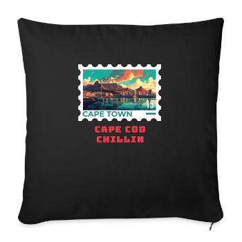 Cape Town - Throw Pillow Cover 17.5” x 17.5” - black - Front