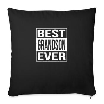 Best Grandson Ever Shirt - Throw Pillow Cover 17.5” x 17.5” - black - Front