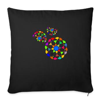 Abstract Bottom Print - Throw Pillow Cover 17.5” x 17.5” - black - Front