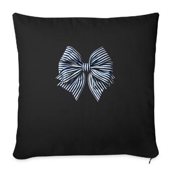 Bow - Throw Pillow Cover 17.5” x 17.5” - black - Front