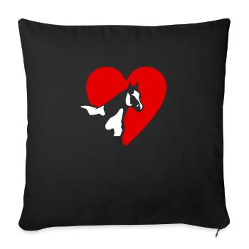 Paint Horse - Throw Pillow Cover 17.5” x 17.5” - black - Front