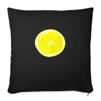 Lemon slice - Throw Pillow Cover 17.5” x 17.5” - black - Front