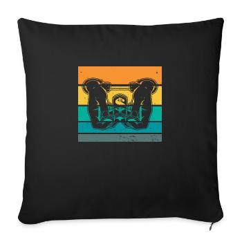Hands chained and dollar bills - Throw Pillow Cover 17.5” x 17.5” - black - Front