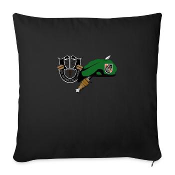 Emblem - 5th SFG-VietNam, DUI, Beret & Dagger-1.pn - Throw Pillow Cover 17.5” x 17.5” - black - Front