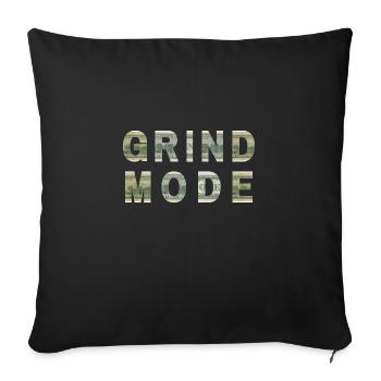 Grind Mode Dollar Bill Texture Motivation - Throw Pillow Cover 17.5” x 17.5” - black - Front