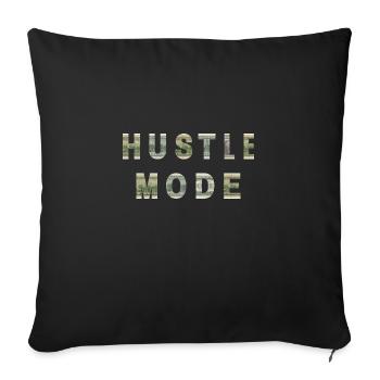 Hustle Mode Dollar Bill Texture Inspiration - Throw Pillow Cover 17.5” x 17.5” - black - Front