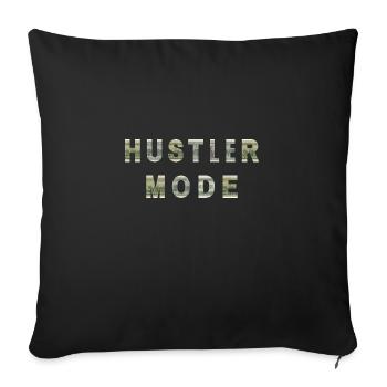 Hustler Mode Dollar Bill Texture Inspiration - Throw Pillow Cover 17.5” x 17.5” - black - Front