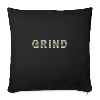 Grind Dollar Bill Texture Motivation Inspiration - Throw Pillow Cover 17.5” x 17.5” - black - Front