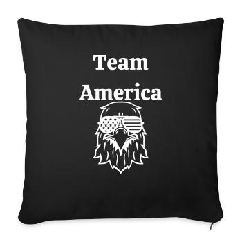 Team America Bald Eagle Mullet USA 4th Of July - Throw Pillow Cover 17.5” x 17.5” - black - Front