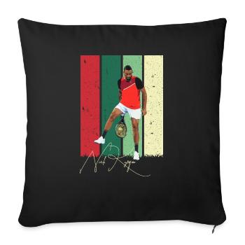 sunset nick kyrgios, retro, vintage - Throw Pillow Cover 17.5” x 17.5” - black - Front