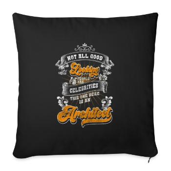 Engineer Profession House Building Architecture - Throw Pillow Cover 17.5” x 17.5” - black - Front