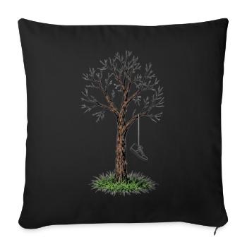 Tree Swing Sneaker - Throw Pillow Cover 17.5” x 17.5” - black - Front